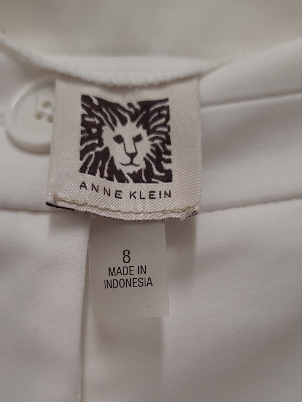 Anne Klein White Boot-Cut Dress Pants with Button Accents - Picture 2 of 7